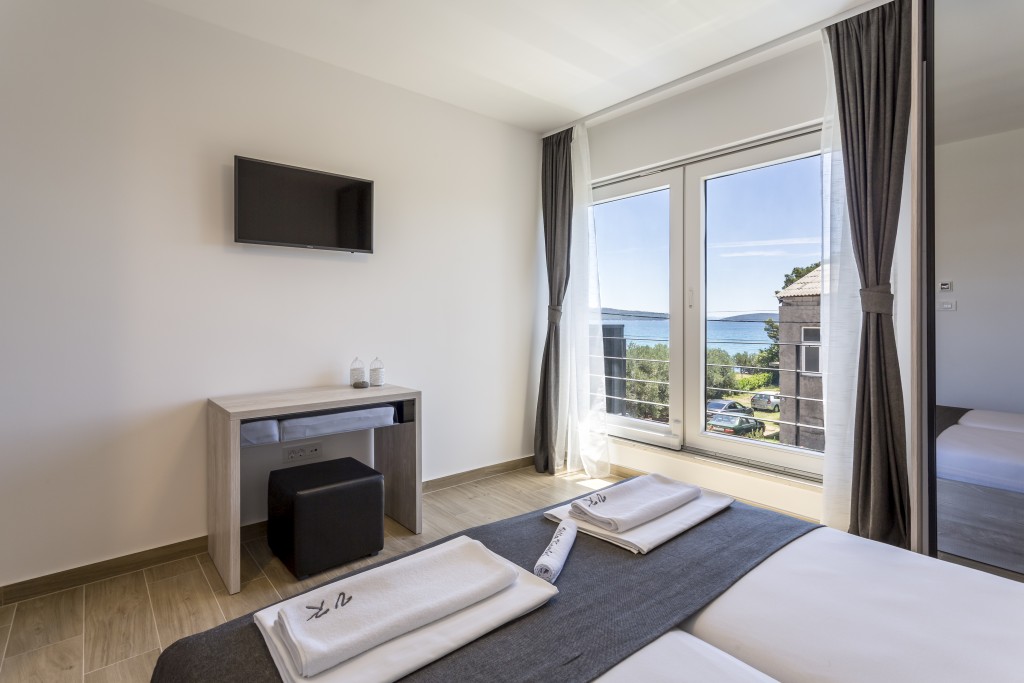 Room 3 - Double Bed, Bathroom, Sat-TV, Wardrobe, Working Table, Towel and Sheets, AC, Sea View