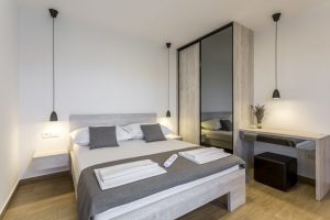 Room 1 - Double Bed, Bathroom, Sat-TV, Wardrobe, Working Table, Towel and Sheets, AC, Balcony With Sea View